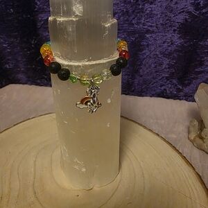 Rainbow Charm Beaded Bracelet